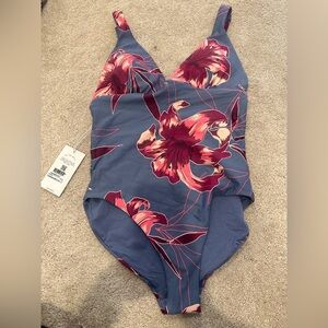 MAAJI women’s one piece lavender tropical floral swimsuit swimwear Large NWT